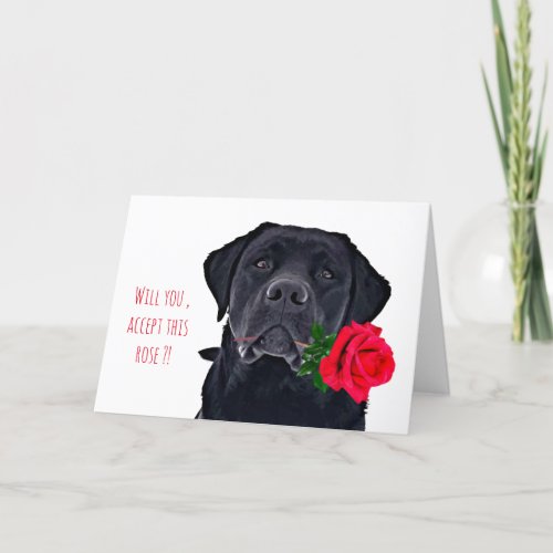 Valentine Labrador _ Black Lab Holiday Card