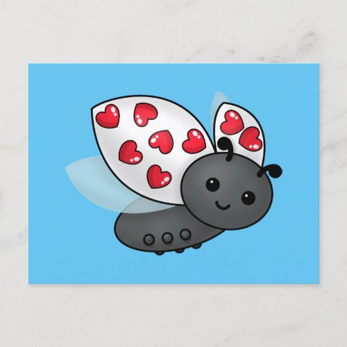 Valentine Ladybug Postcard