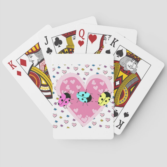 VALENTINE LADYBUGS POKER CARDS (Back)