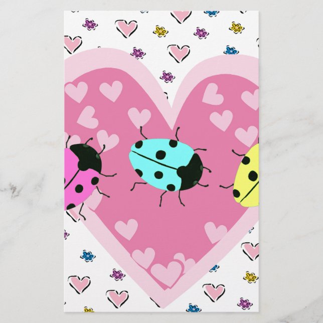 VALENTINE LADYBUGS STATIONERY (Front)