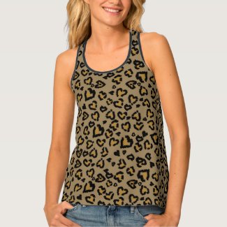 Valentine Leopard Pattern in Natural Colors Tank Top