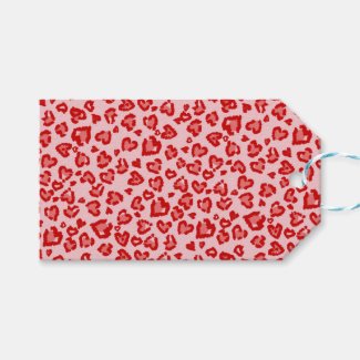 Valentine Leopard Pattern in Red on Blush