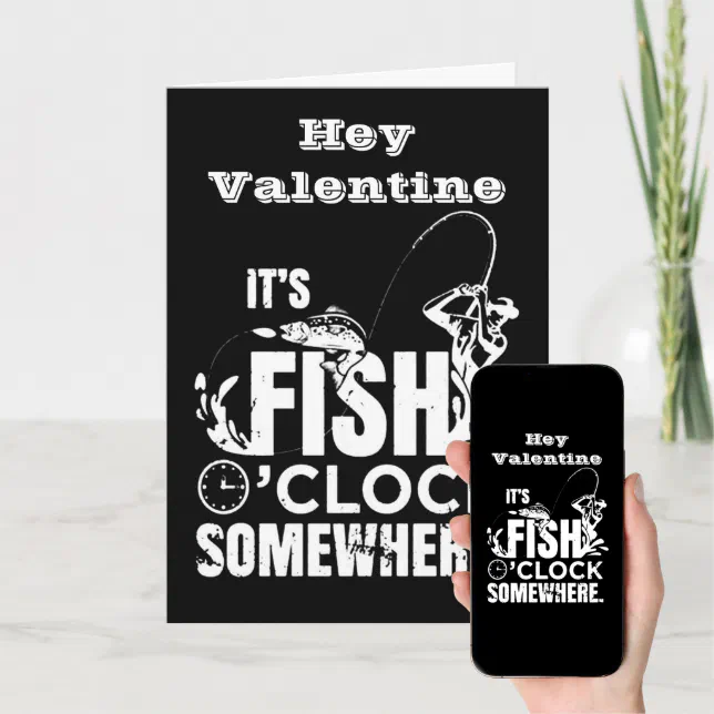 VALENTINE "LET'S HOOK UP" FISHERMAN LOVE CARD | Zazzle