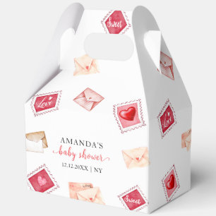 Valentine Letter Stamp Sweetheart Baby Shower  Favor Boxes