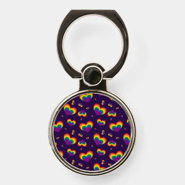 Valentine LGBT Pride Heart  | iPhone Ring Stand (Front)