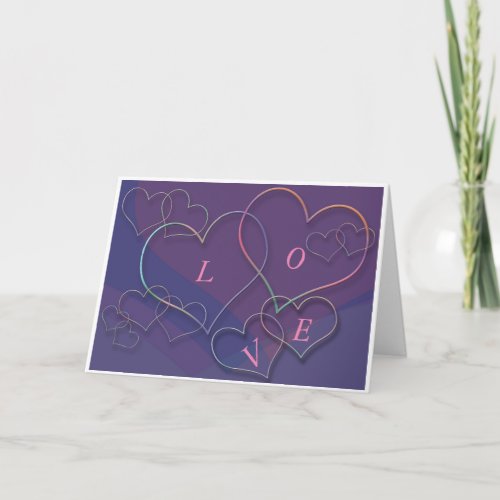 Valentine Linking Heart Outlines with Love Card