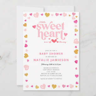Valentine Little Sweetheart Baby Shower Invitation