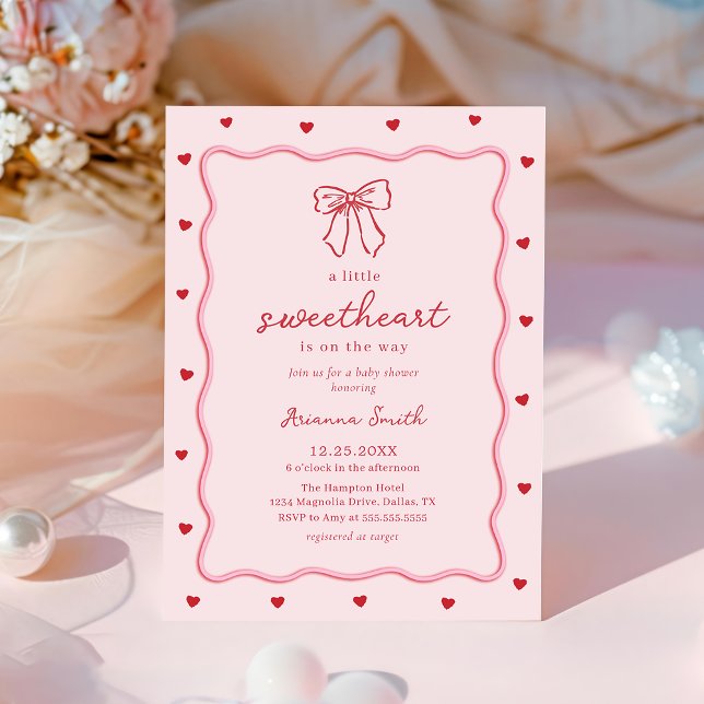 Valentine Little Sweetheart Baby Shower Invitation (Creator Uploaded)
