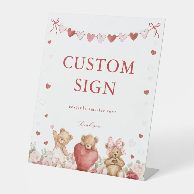 Valentine Little Sweetheart Baby Shower Sign (Front)