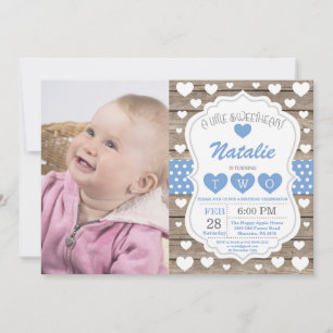 Valentine Little Sweetheart Second 2nd Birthday Invitation