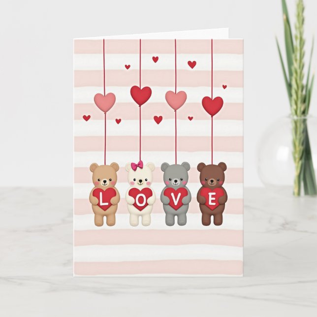 Valentine Love Bears Card (Front)