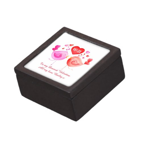 Valentine love birds art valentine gift box