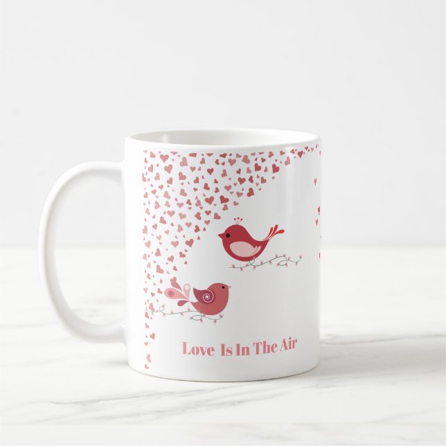 Valentine Love Birds Coffee Mug (Left)