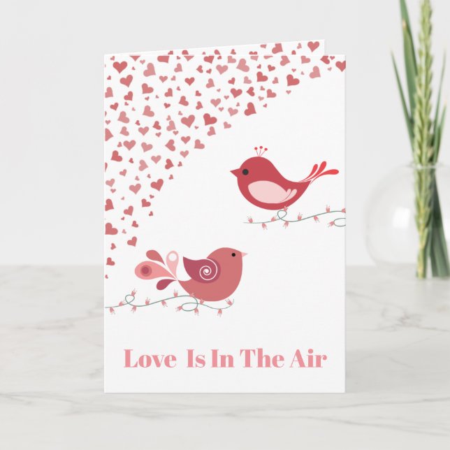 Valentine Love Birds Holiday Card (Front)