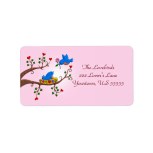 Valentine Love Birds Label