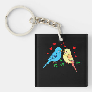 valentine love birds t shirt design keychain