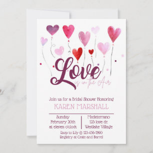 Valentine, Love, Bridal Shower Invitation