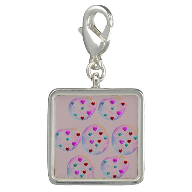 Valentine love bubbles fun  charm (Front)
