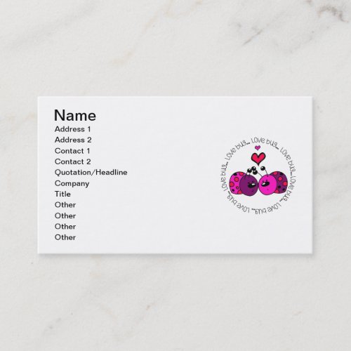 Valentine Love Bug Business Card