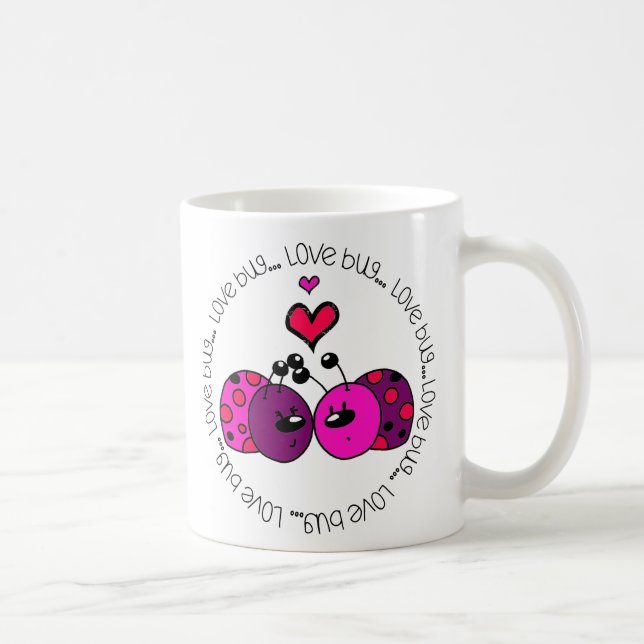 Valentine Love Bug Coffee Mug (Right)