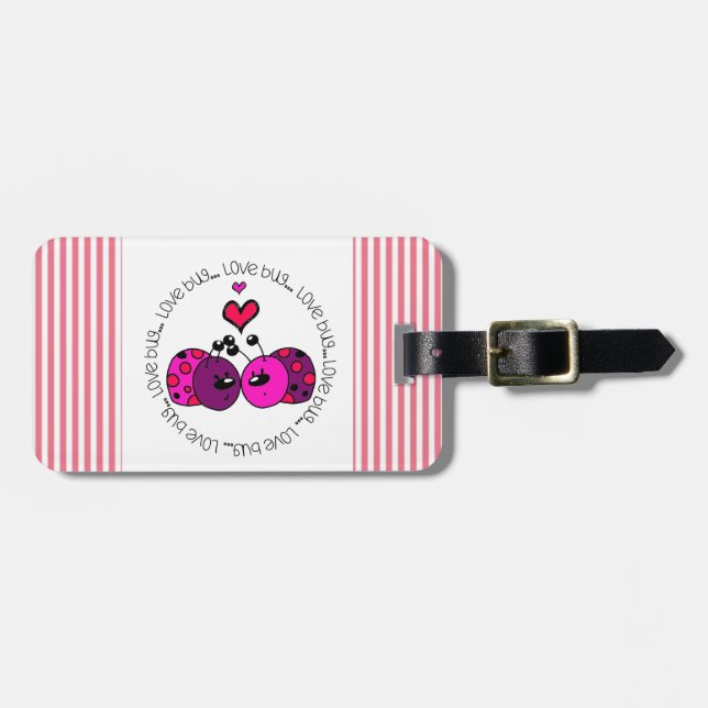 Valentine Love Bug Luggage Tag (Front Horizontal)