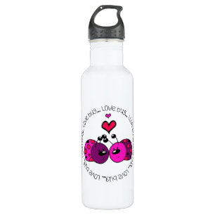 Valentine Love Bug Stainless Steel Water Bottle