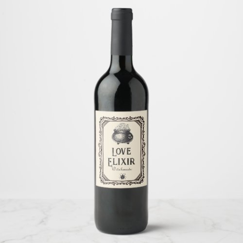 Valentine Love elixir Drinks Spooky  Wine Label