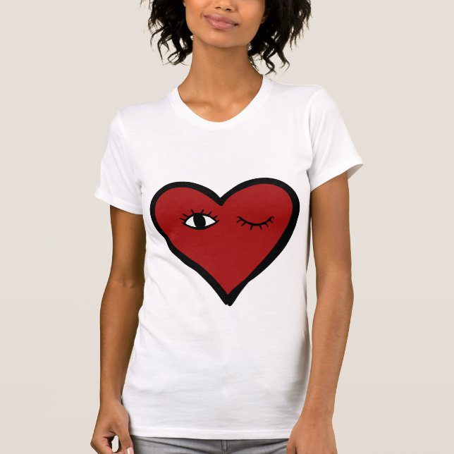 Valentine Love Eyes Heart Face Tshirt (Front)