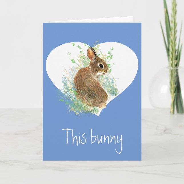 Valentine Love Fun Some Bunny Loves You  Holiday Card (Front)