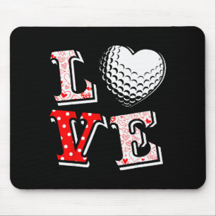 Valentine Love Golf Heart Valentine Day Women Men Mouse Pad