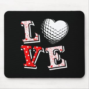 Valentine Love Golf Heart Valentine Day Women Men  Mouse Pad
