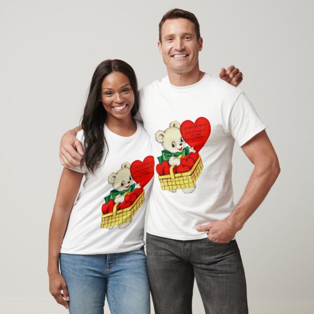 Valentine Love Heart Cute Bear Animal T-Shirt (Unisex)