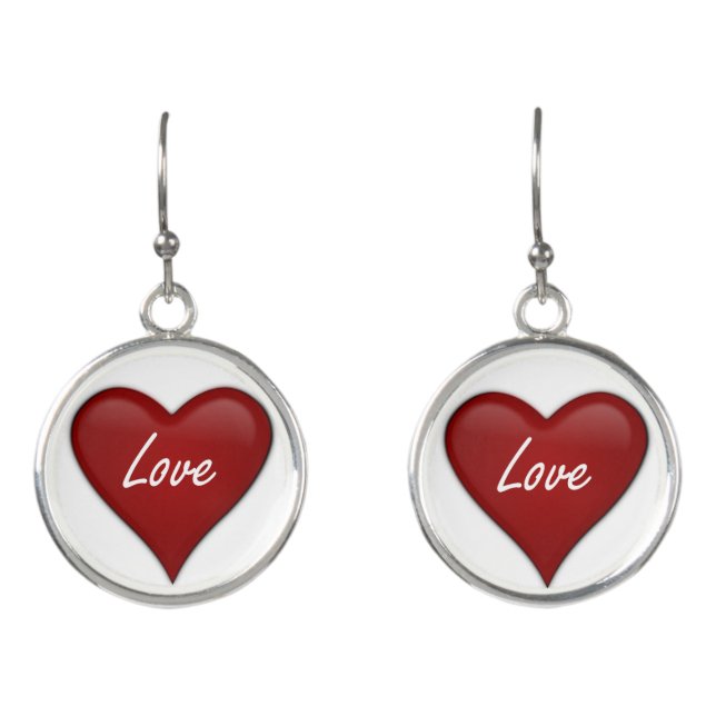 Valentine Love Heart Earrings (Front)