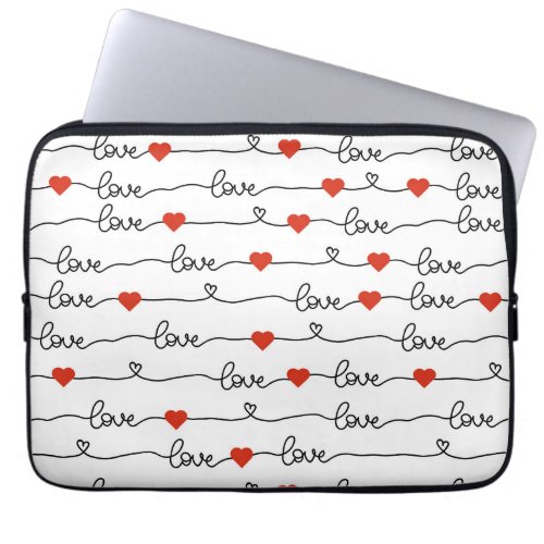 valentine love heart pattern laptop sleeve