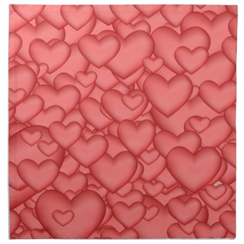Valentine Love Heart Pink Rose Cute Red Cloth Napkin