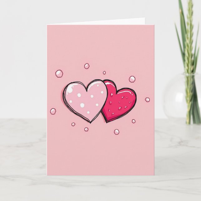 Valentine Love Hearts Card (Front)