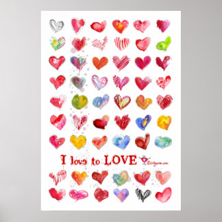 Valentine Love Hearts Poster