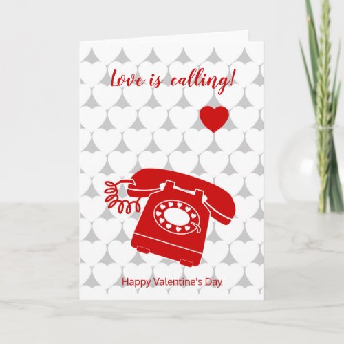 Valentine love is calling holiday card