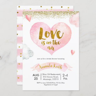 Valentine Love is In The Air Bridal Shower Invitation