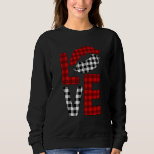 Valentine Love Lips Striped Plaid Sweatshirt