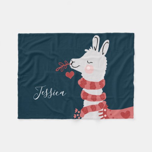 Valentine Love Llama Baby Blanket