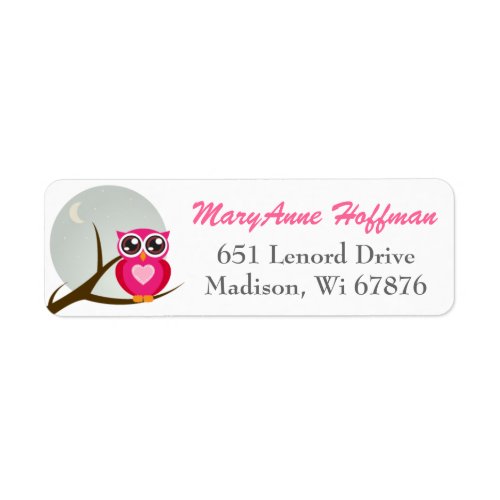 Valentine Love Owl Return Address Labels