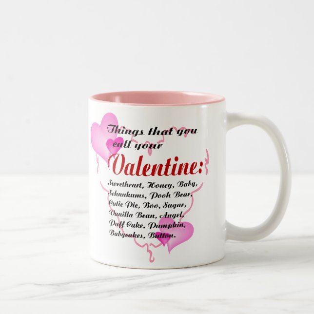 Valentine Love Pet Names Mug (Right)