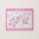 Valentine Love Pink Blossoms Puzzle (Personalize)
