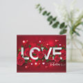 Valentina Red Roses Valentine Love Roses Hearts Red Romantic Postcard | Zazzle