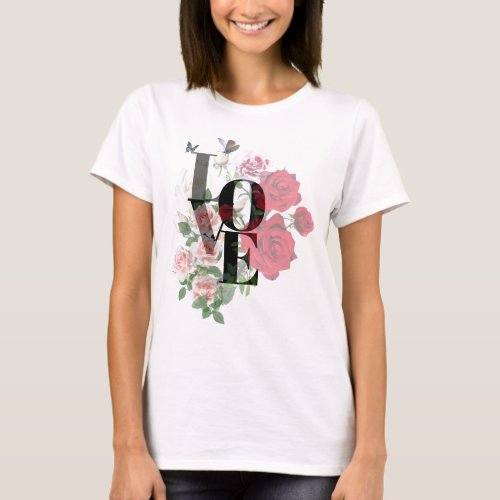 Valentine Love Roses T_Shirt