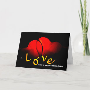 VALENTINE LOVE Twin red hearts dim candlelight Thank You Card