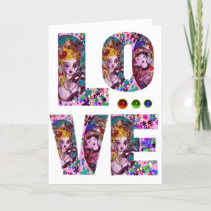 VALENTINE LOVE  VENETIAN MASQUERADE HOLIDAY CARD