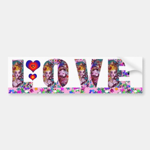 VALENTINE LOVE  VENETIAN MASQUERADE PARTY BUMPER STICKER