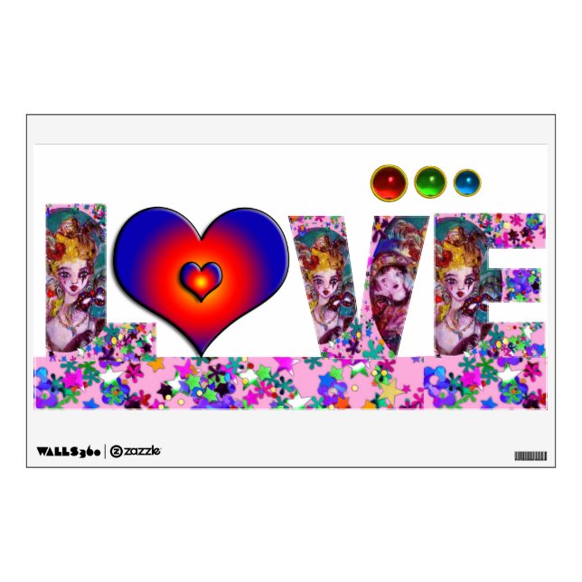 VALENTINE LOVE  VENETIAN MASQUERADE WALL DECAL (Front)